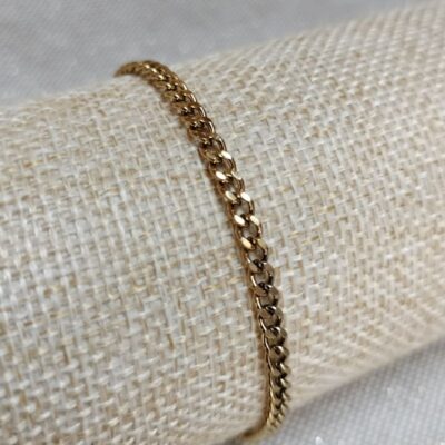 Bracelet doré maille gourmette limée de 4x3 mm