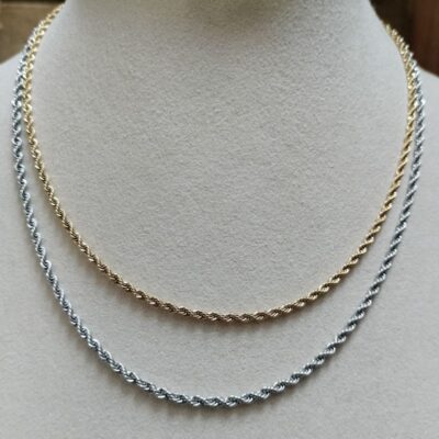 Colliers Acier inoxydable Maille Corde