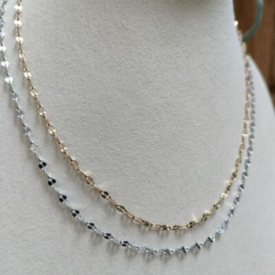 Collier Acier Inoxydable Maille Ovale Ecrasée