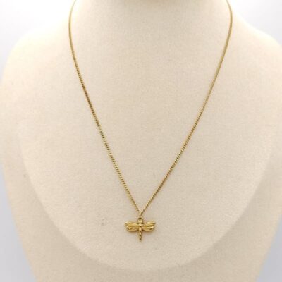 Collier Pendentif Libellule Doré