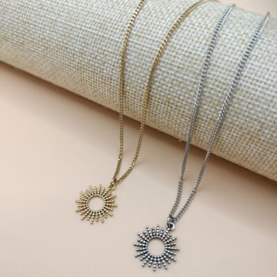 Collier Pendentif Soleil Evidé