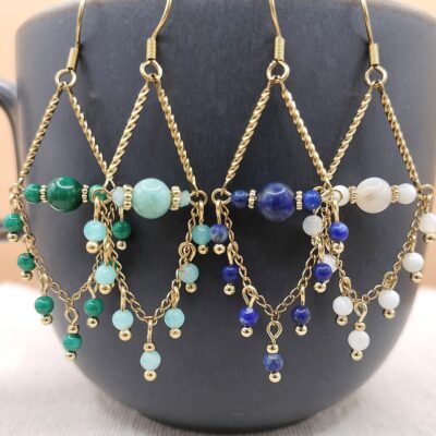 boucles d'Oreilles pierre naturelle