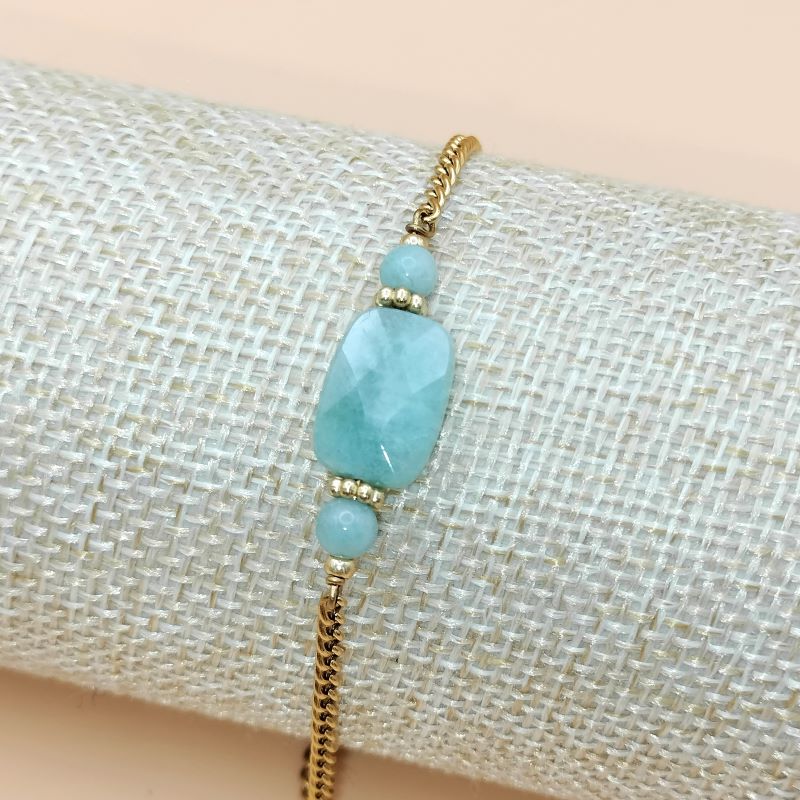 Bracelet pierre naturelle en Amazonite du Brésil